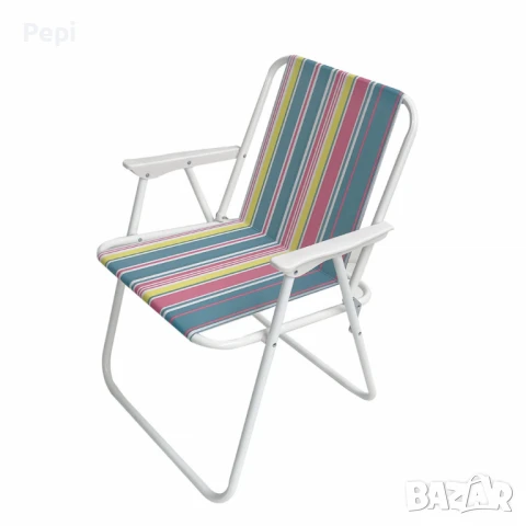 Плажен сгъваем стол цветни райета 73*52*43cm, снимка 3 - Столове - 50600944