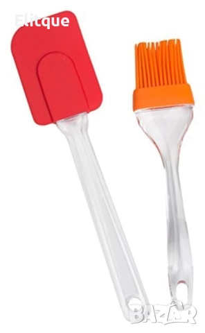 Готварски комплект 2в1 силиконова четка с шпатула, снимка 7 - Други - 52903208