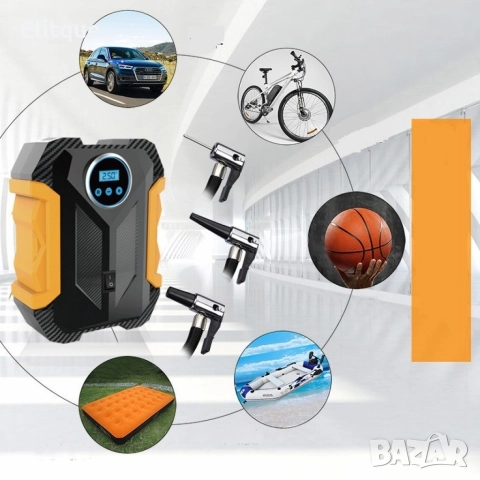 Автомобилна портативна въздушна помпа с безжичен цифров дисплей