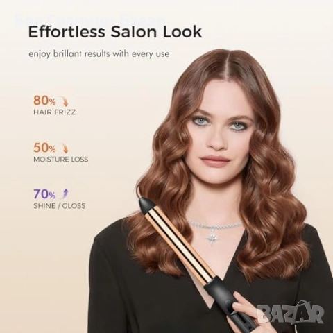 Нова Титаниева маша 25mm  бързо загряване 20 секунди автоизключване 2m кабел, снимка 4 - Маши за коса - 53523795