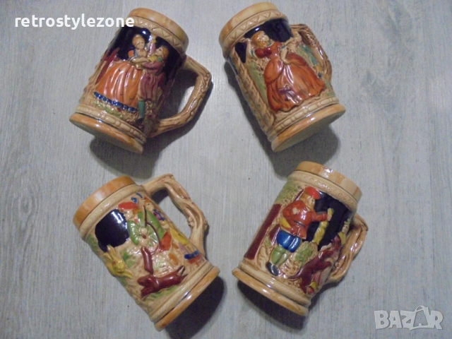 № 8500  лот от 4 стари релефни халби