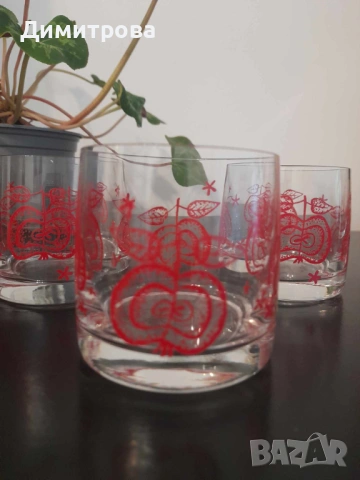 Ретро стъклени чаши сервиз за алкохол, снимка 5 - Сервизи - 46528172