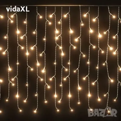 vidaXL LED завеса ледени висулки 10 м 400 LED топло бяло 8 режима(SKU:328908), снимка 2 - Декорация за дома - 48692778