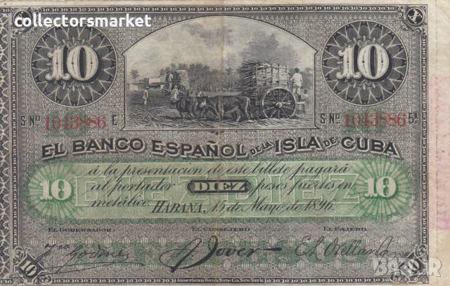 10 песо 1896, Куба, снимка 1 - Нумизматика и бонистика - 46461702