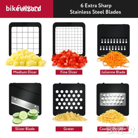 Ръчна машина за рязане на зеленчуци и мандолина – 6 в 1 НОВО, снимка 3 - Аксесоари за кухня - 53879229