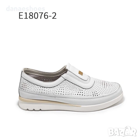 Дамски спортни обувки без връзки от естествена кожа с перфорация , снимка 6 - Дамски ежедневни обувки - 54027273
