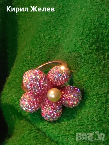 СКЪПОЦЕНЕН СРЕБЪРЕН ПРЪСТЕН ЦВЕТЕ СРЕБРО 925 с БЯЛА НАТУРАЛНА ПЕРЛА ЕМАЙЛ РАЗНОЦВЕТНИ КАМЪЧЕТА 49226, снимка 15 - Пръстени - 50024146