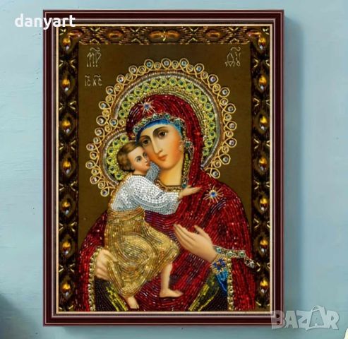 Диамантен гоблен – направи си сам -Света Богородица с младенеца, снимка 1 - Гоблени - 45979368