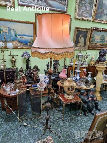 Чудесна стара много красива антикварна холандска подова бронзова лампа , снимка 2 - Антикварни и старинни предмети - 45650175
