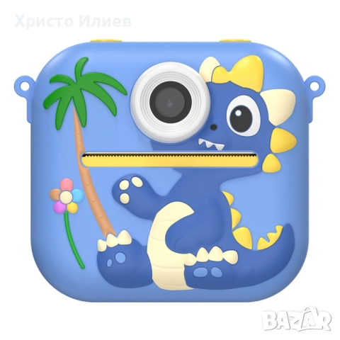 Детски фотоапарат за моментални снимки с принтер и вградени игри Зелен Син Розов, снимка 2 - Фотоапарати - 51455329