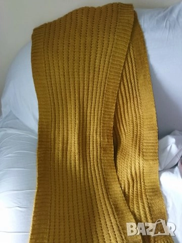 вълнен шал горчица 