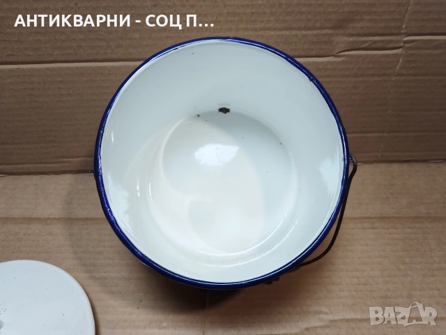 Стар Соц Българска Емайлирана Садинка. / 1977 г. / НОМЕР 1544., снимка 6 - Антикварни и старинни предмети - 53661144