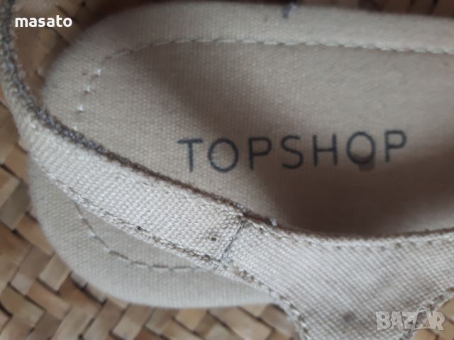 topshop - бежови сандали от плат №39, снимка 3 - Сандали - 46576958