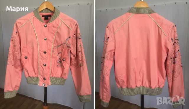 М размер Marc by Marc Jacobs Дамско Яке Протелтно Есенно Марк Джейкъбс Розово Прасковено Камъни, снимка 7 - Якета - 51869575