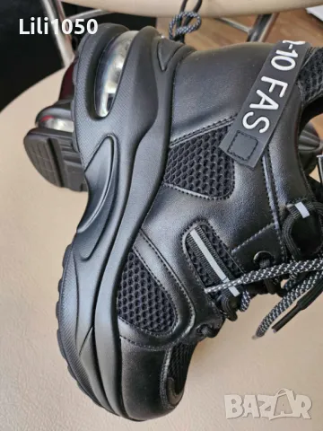 Дамски маратонки с платформа черни- НОВИ, снимка 4 - Маратонки - 50362211