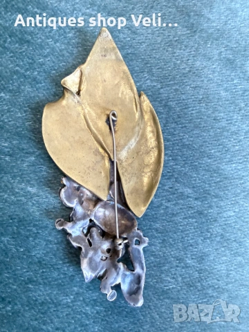 Масивна брошка сребро и бронз №8016 , снимка 3 - Антикварни и старинни предмети - 53948205