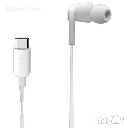 Слушалки Belkin SoundForm USB-C, кабелни слушалки с микрофон за смартфон, iPad Mini, снимка 4 - Слушалки, hands-free - 47123319