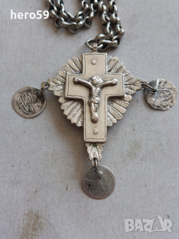 Много стар православен кръст от високопробно сребро 900, снимка 8 - Антикварни и старинни предмети - 45003629