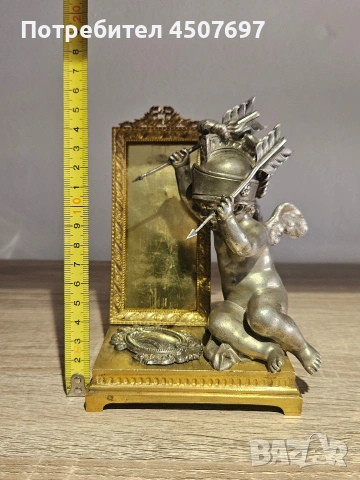 изящно бронзова Настолна рамка на  Купидон от 19 - ти век., снимка 15 - Антикварни и старинни предмети - 53793166