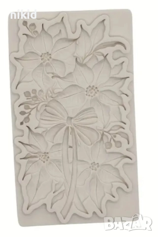 Коледна звезда звезди с панделка силиконов молд форма фондан декор , снимка 4 - Форми - 52160583