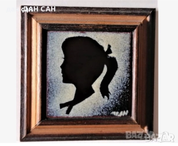 картина емайл Израел профил жена и с развяна дълга коса, снимка 6 - Картини - 31577998