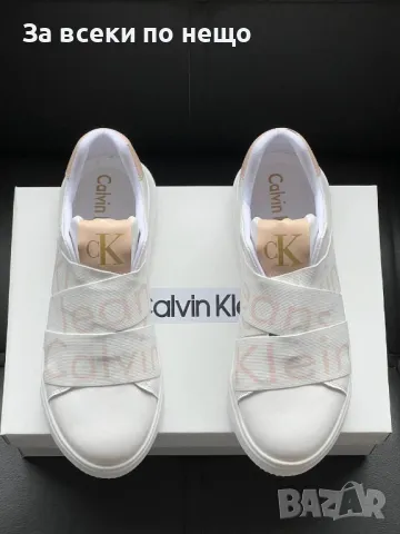 Calvin Klein Дамски Бели Маратонки👟Дамски Спортни Обувки Келвин Клайн Код E254, снимка 3 - Маратонки - 50412643