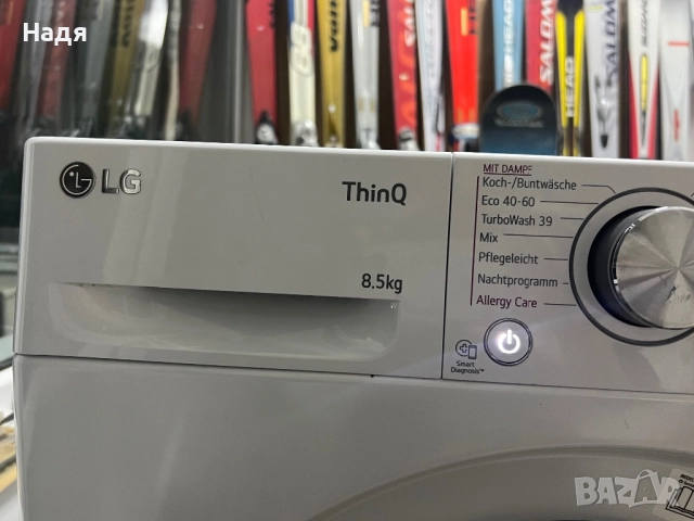 Пералня LG -ThinQ-8,5 кг,модел:F2V7SLIM8E, снимка 4 - Перални - 52536624