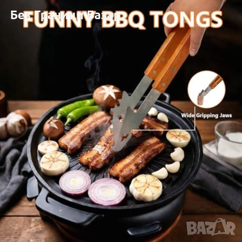 Нов BBQ комплект 3 части неръждаема стомана с дървени дръжки готвена скара грил инструменти, снимка 5 - Аксесоари за кухня - 54092841