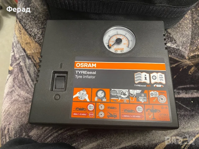 КОМПЛЕКТ ЛЕПИЛО ЗА ГУМИ И КОМПРЕСОР OTSK4 KIT TYRESEAL OSRAM, снимка 5 - Аксесоари и консумативи - 51430771