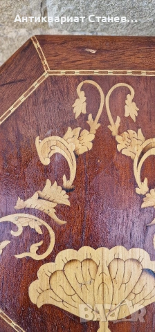 Ефектни инкрустирани дървени масички , снимка 7 - Маси - 54229960