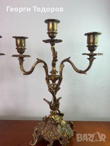 Свещници – Изящна, бронзова пластика, испанско производство., снимка 3 - Декорация за дома - 46442713