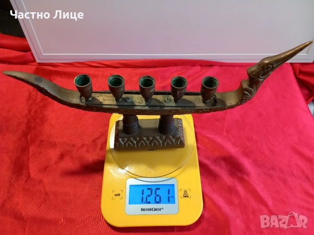 Гондола ДРАКОН Стара Бронзова Статуетка - Свещник, снимка 7 - Антикварни и старинни предмети - 52328576