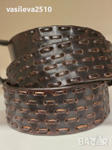 Galliano оригинален мъжки кафяв колан от естествен кожа, снимка 4 - Колани - 53891099