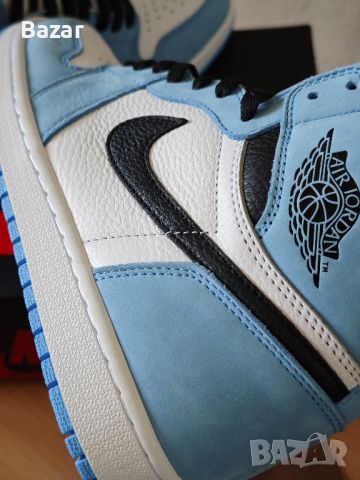 Nike Air Jordan 1 High University Blue Нови Оригинални Мъжки Обувки Кецове Размер 43 Номер 27.5, снимка 10 - Маратонки - 46128179