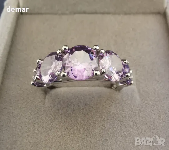 SEUMOO Годежен дамски пръстен моасанит 3.6CT 925 стерлингово сребро, регулируем, симулиран D цвят , снимка 7 - Пръстени - 47021086