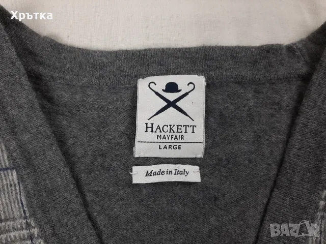 Hackett Mayfair - Оригинална мъжка жилетка от вълна и кашмир р-р S-M, снимка 7 - Пуловери - 48554814