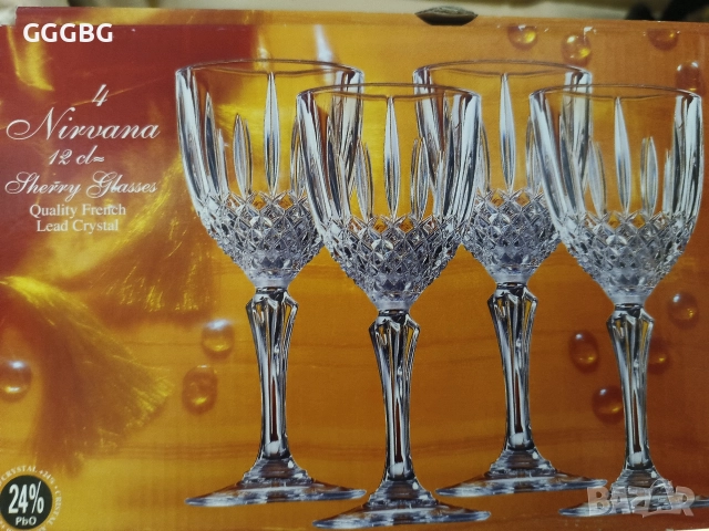 Чаши Френски кристал, снимка 3 - Чаши - 52666983