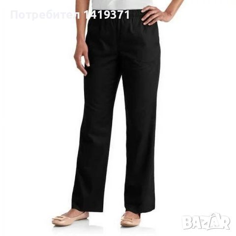 Чисто нов черен широк дамски панталон с етикет 108см талия - внос от САЩ Walmart Black Soot, снимка 1 - Панталони - 45675022
