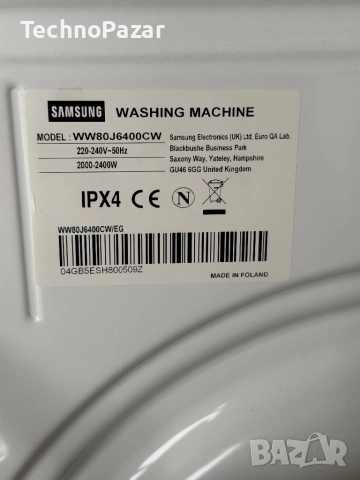 Пералня Samsung WW80J6400CW, снимка 10 - Перални - 53304666