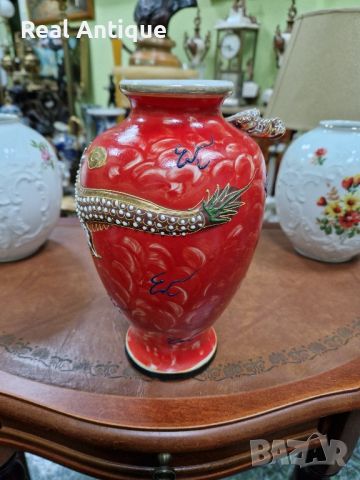Рядка уникална антикварна японска ваза Satsuma , снимка 7 - Вази - 45725760