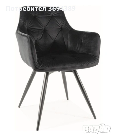 Въртящ стол в кадифе, снимка 2 - Столове - 53913369