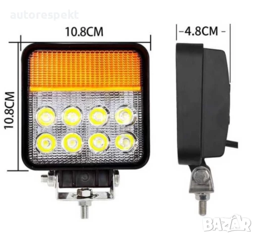 Диоден халоген LED светлини габарит, жълта 12/24V 48W, снимка 2 - Аксесоари и консумативи - 50896675