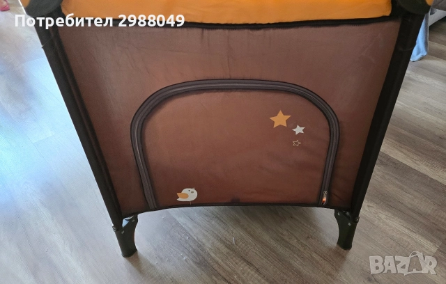 Детска кошара Moni Sleepy оранжево с кафяво., снимка 7 - Кошарки - 52867686