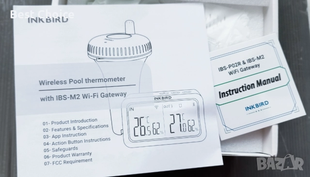 Комплект безжичен термометър за басейн Inkbird IBS-P02R, снимка 2 - Басейни и аксесоари - 52463147