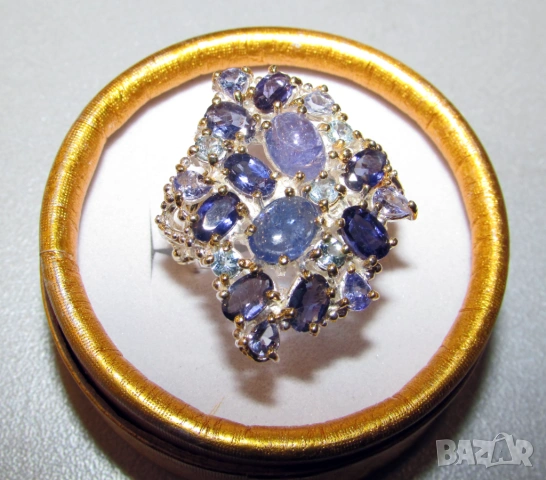 925 сребърен пръстен с танзанит