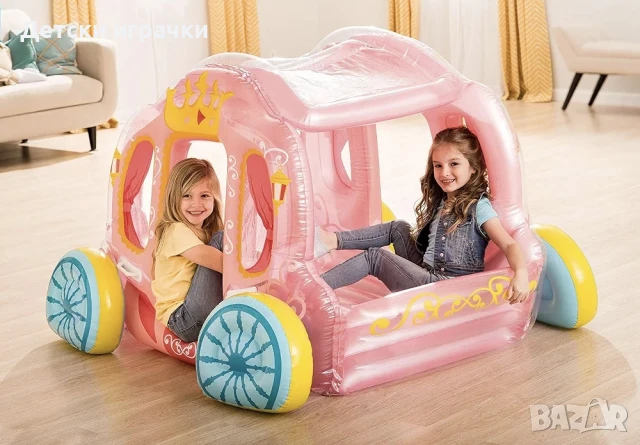Надуваема играчка 2в1 каляска за принцеси INTEX, 145 x 135 x 104 см, снимка 8 - Надуваеми играчки - 51107767