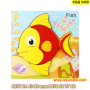 Детски дървен пъзел Fish с 3D изглед и размери 14.5 х 15.4 см. - модел 3459 - КОД 3459 , снимка 1