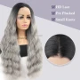 Висококачествена дантелена сива омбре перука с тъмни корени лейс фронт, снимка 2