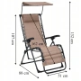 Сгъваем градински шезлонг с нулева гравитация и сенник – комфорт за пълна релаксация, снимка 11