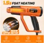 SEEKONE Heat Gun 1800/2000W Комплект пистолет за горещ въздух с настройки за двойна температура , снимка 2